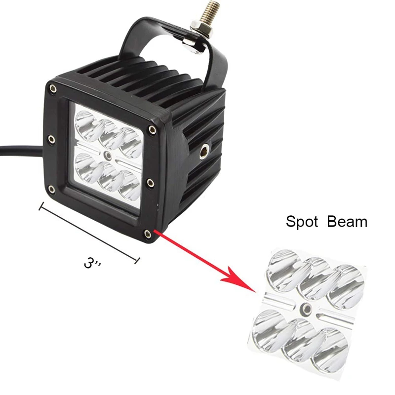 Передний бампер противотуманных фар Монтажный кронштейн и 2 × 3 дюймов квадратная