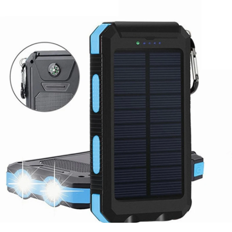 Rechargeable  Battery Power Bank Lamp Flashlight 20000mah Waterproof Solar  Panel Charger LED Flashligh and Compas enlarge