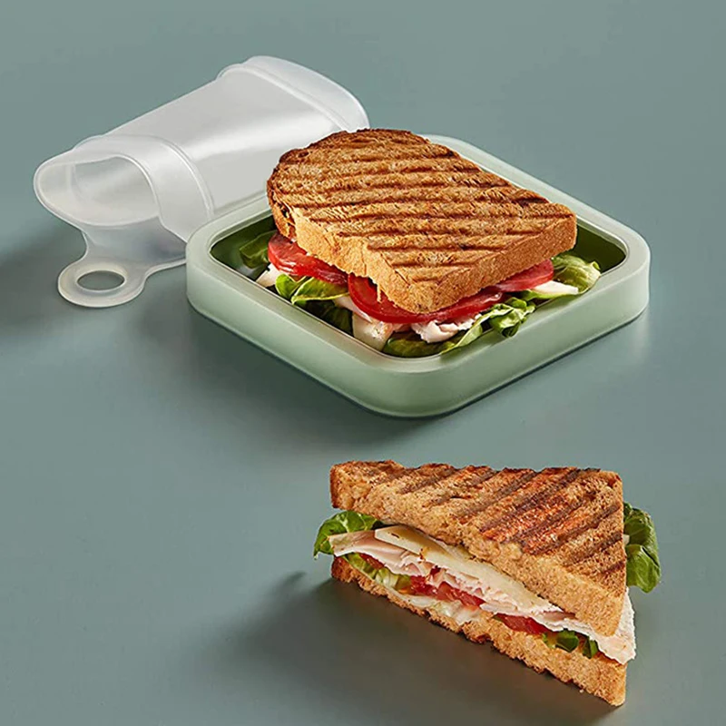 

New Bento Box Eco-Friendly Lunch Box Food Container Material Microwavable Dinnerware Sandwich Reusable Silicone Food Lunch Box