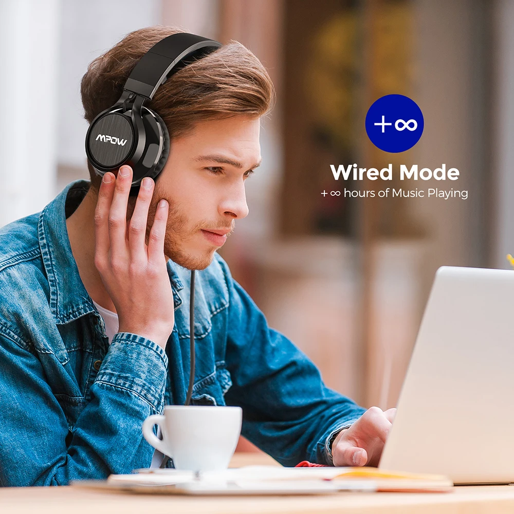 Складные беспроводные наушники Mpow Thor Bluetooth 4 1 с чехлом для переноски время