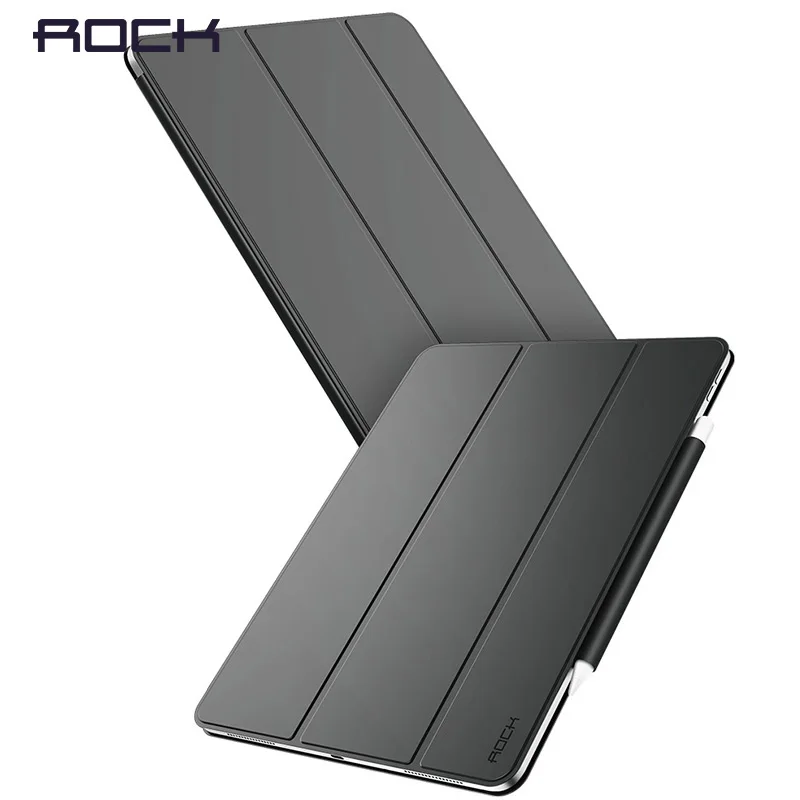 ROCK PU чехол для iPad Pro 12 9 с держателем карандаша ТПУ мягкий магнитного авто сна