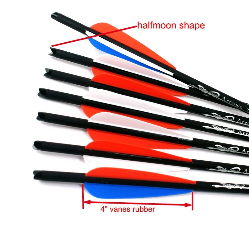 

6PCS 16 20 Inches Spine 400 Carbon Arrows for Outdoor Sport Crossbow Bolts Archery Hunting Shooting
