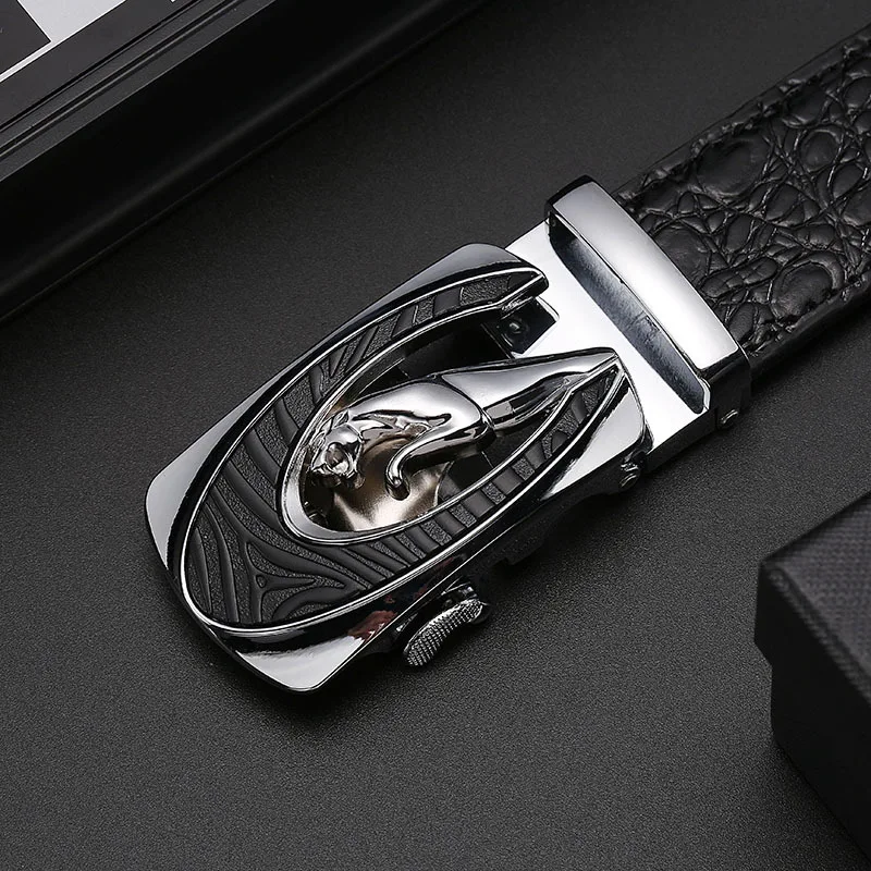 

2020 Men High Quality Male Genuine Leather Strap Luxury Famous Brand Logo Designer Belts Crocodile Ceinture Homme
