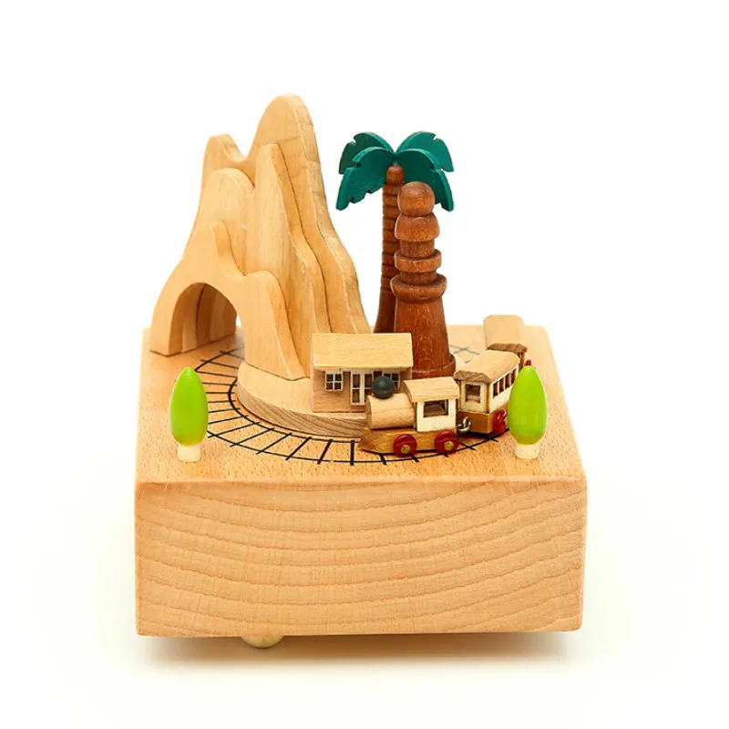 

Christmas Gift Cute Music Box Children's Girl Gift Birthday Box Handmade Wood Music Box Christmas Present Desktop Ornament DA60Y