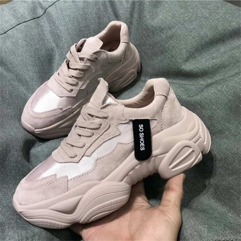 Женские кроссовки на платформе KAMUCC черные спортивные весна осень 2020|Женские и