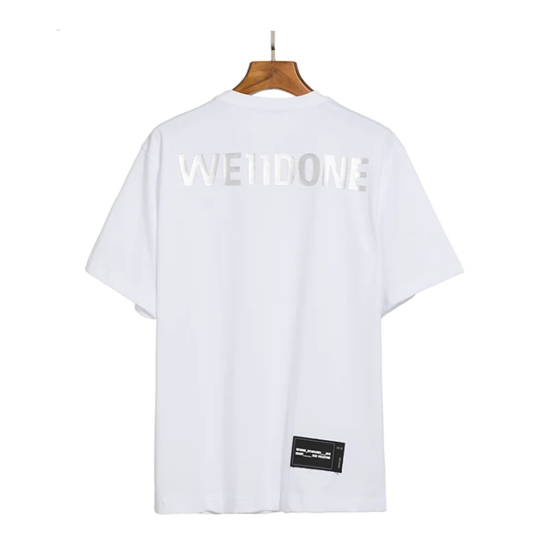 

WE11done three-dimensional letters hot silver irregular letters short-sleeved T-shirt Korean men and women couples short-sleeved