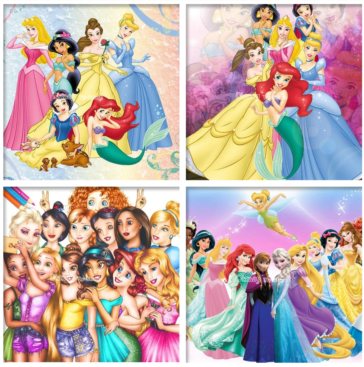

5d Diy Diamond Painting Disney Princess Image Full Square Round Cartoon Gift Embroidery Cross Stitch Children Mosaic Home Decor
