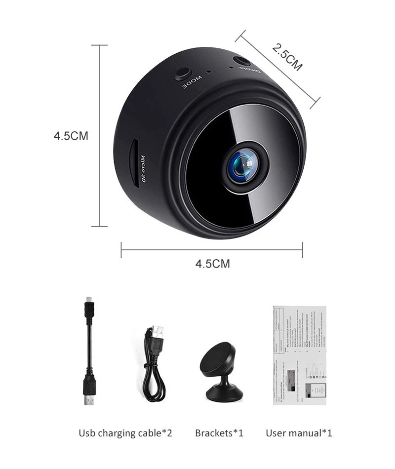 

A9 Wifi Mini Camera 1080P HD Wireless IP Version Micro Video Wireless Voice Recorder Surveillance Camera with 16/32/64GB Card