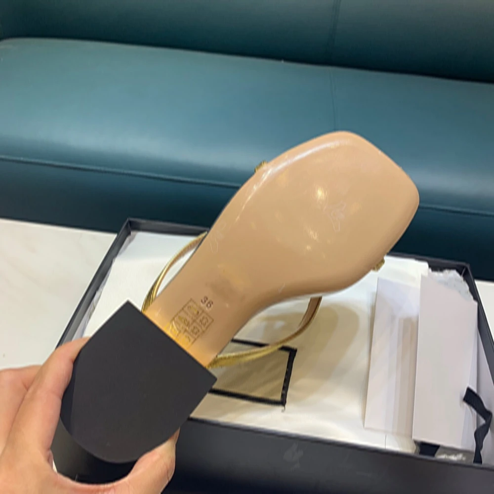 Модные дизайнерские женские шлепанцы роскошная Брендовая обувь из натуральной