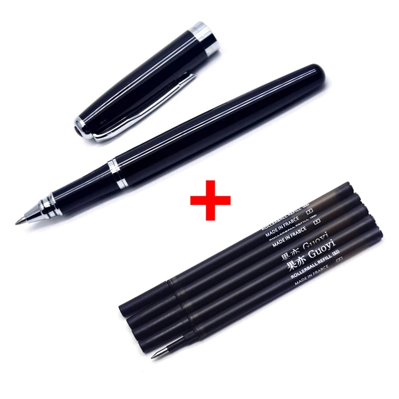 Black-5 Black refill CCCAGYA A201 китайский стиль многоцветный металлический корпус гелевая ручка. Канцелярские принадлежности для офиса и школы, 0,5 мм наконечник для письма металлические подарки ручка - Цвет: Black-5 Black refill