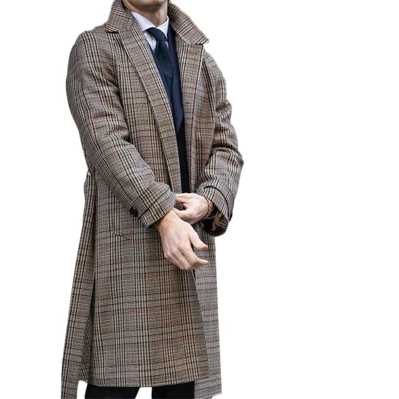 

Цельнокроеный красивый мужской костюм с поясом, красочный, изготовленный на заказ, Королевский стиль, высокое качество, официальный, плотный, Деловой, длинный пиджак