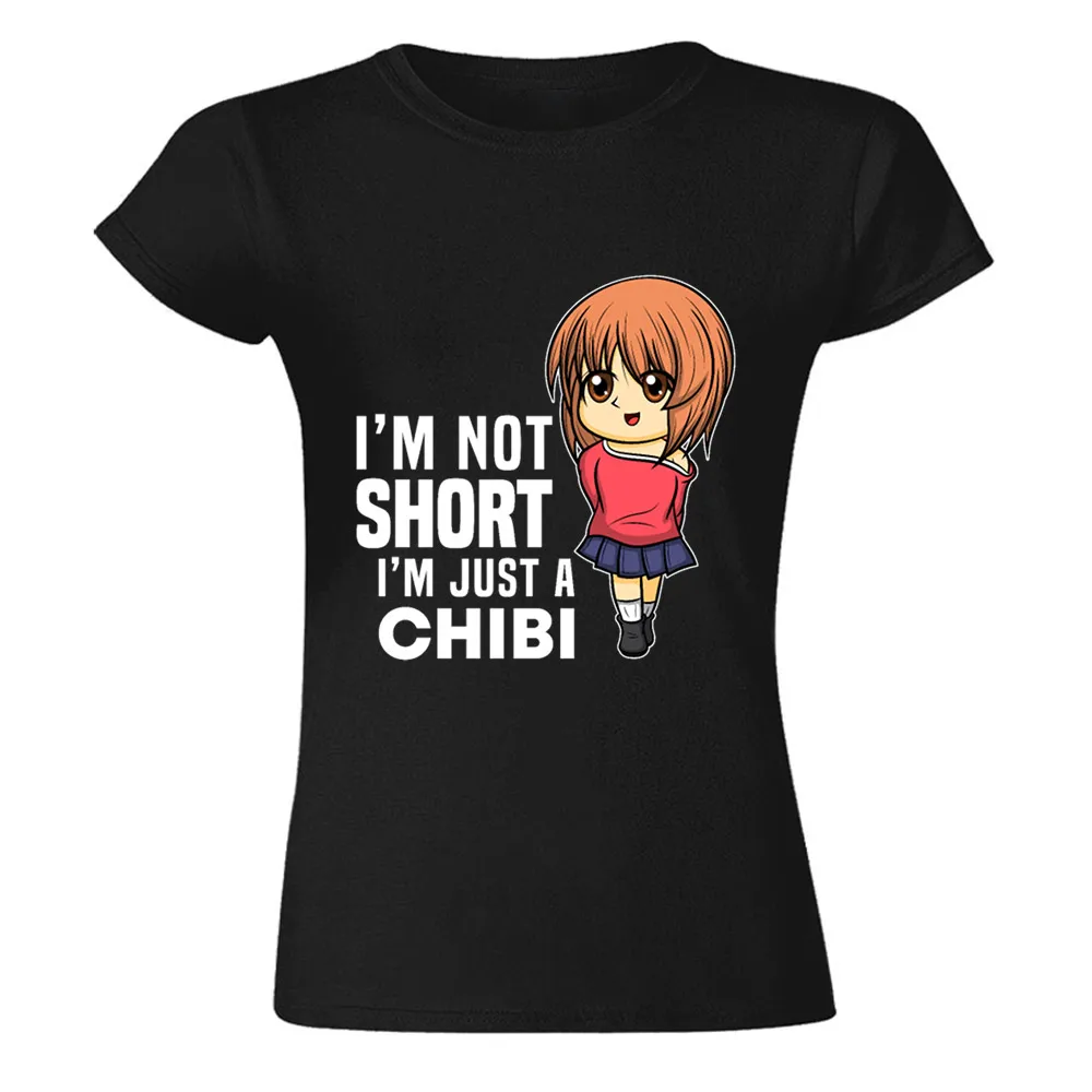 I Not Short Im Just Chibi аниме Kawaii Otaku футболка крутая интересная с круглым вырезом | Отзывы и видеообзор