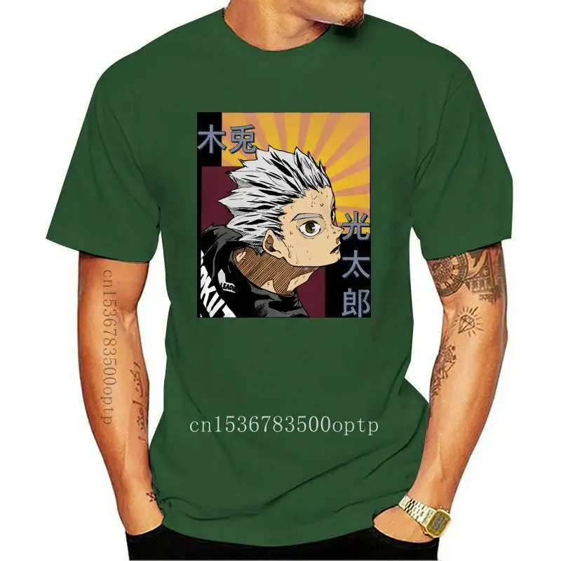 

New Vintage Anime Manga Haikyuu Shirt Men Cotton Tshirt Bokuto Kotarou Fukurodani Tee Short Sleeve Japan Manga t-shirt Clothing