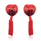 1 пара сексуальных блестящих чехлов для сосков с кисточками, наклейки для сосков, оптовая продажа наклеек на грудь