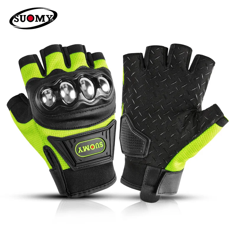 

Motorcycle gloves stainless steel drop summer seasons men's cross-country knight motorcycle riding breathable half refers to