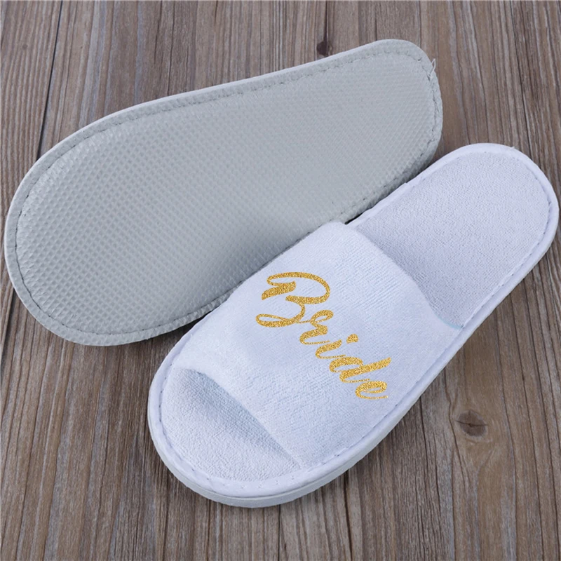 Индивидуальные свадебные тапочки Пляжные шлепанцы для невесты и подружки