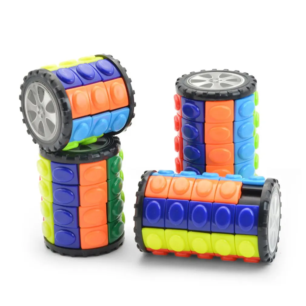 

3D Rotate Slide Cylinder Magic Cube Colorful Babylon Tower Stress Relief Cube Kids Puzzle Toys For Children Adults Sensory Toys