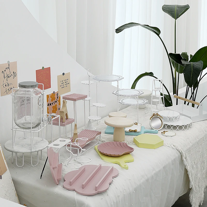 

Набор розовых подставок для торта макарон, подставка для десерта для маленькой девочки, милый стиль, инструменты для конфет и бара, украшение для дома, фотография послеобеденного чая