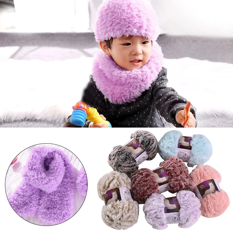 

Handmade Pure Color Soft Imitation Mink Wool Yarn Knitting Material Wool Scarf Accessories DIY Fluffy Mink Clothes Yarn Supplies