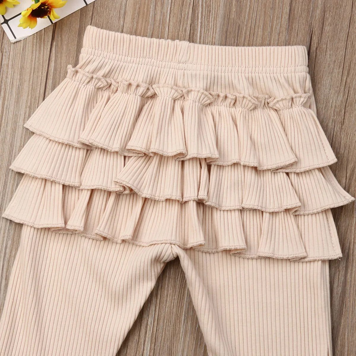 Newborn Kid Baby Girl Clothes Girls Cotton Pants Leggings Casual Ruffle Trousers Long | Мать и ребенок