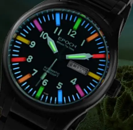 

EPOCH Мужские автоматические часы Tritium T100 63 шт тритиевые трубки Switzerland Move Men t 26Jewels WR100M военный механический роскошный подарок