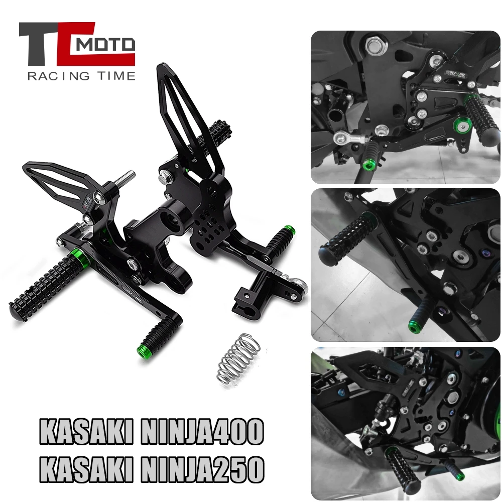 

Для Kawasaki Ninja 400 250 2018 2019 Регулируемая подставка для ног наборы задних подножек аксессуары для Kawasaki Ninja400 Ninja250