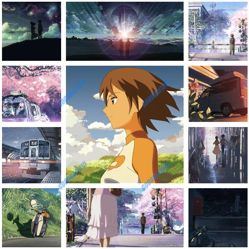 

Картина из аниме «пять сантиметров за секунду», алмазная вышивка 5d «сделай сам», полноформатная мозаика, наборы для вышивки крестиком, дома...