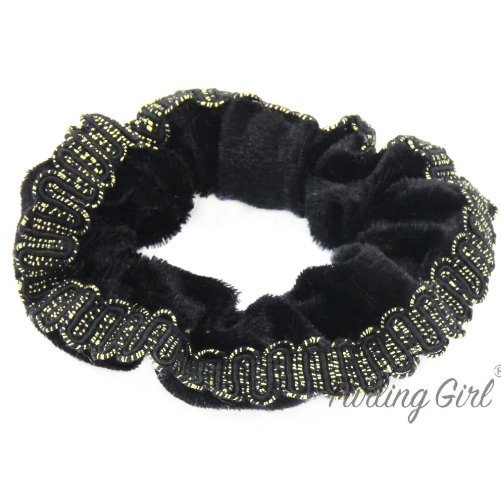 Бархатные резинки для волос Furling Girl 1 шт. золотистые спиральные эластичные