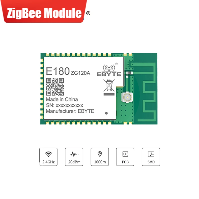 

E180-ZG120A EFR32 SoC ZigBee 3.0 Radio Transceiver Module 2.4GHz EFR32MG1B PA Amplifier 20dBm Touch Link Radio