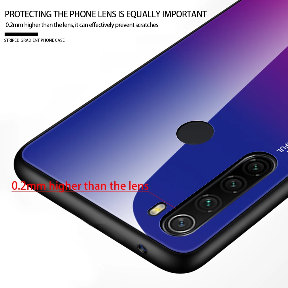 Для Xiaomi Redmi Note 8 Pro Чехол из закаленного стекла роскошный градиент Мягкий силиконовый чехол для xiomi Redmi Note 8 чехол