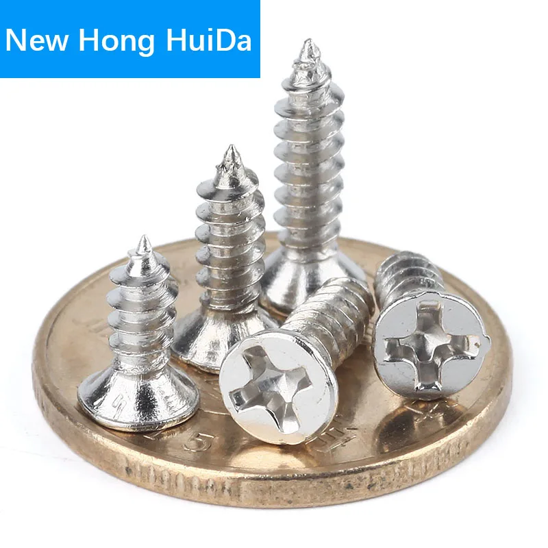 

M1 M1.2 M1.4 M1.5 M1.7 Steel Nickel Plated Phillips Cross Recessed Flat Head Self Tapping Screw Metric Thread Countersunk Bolt