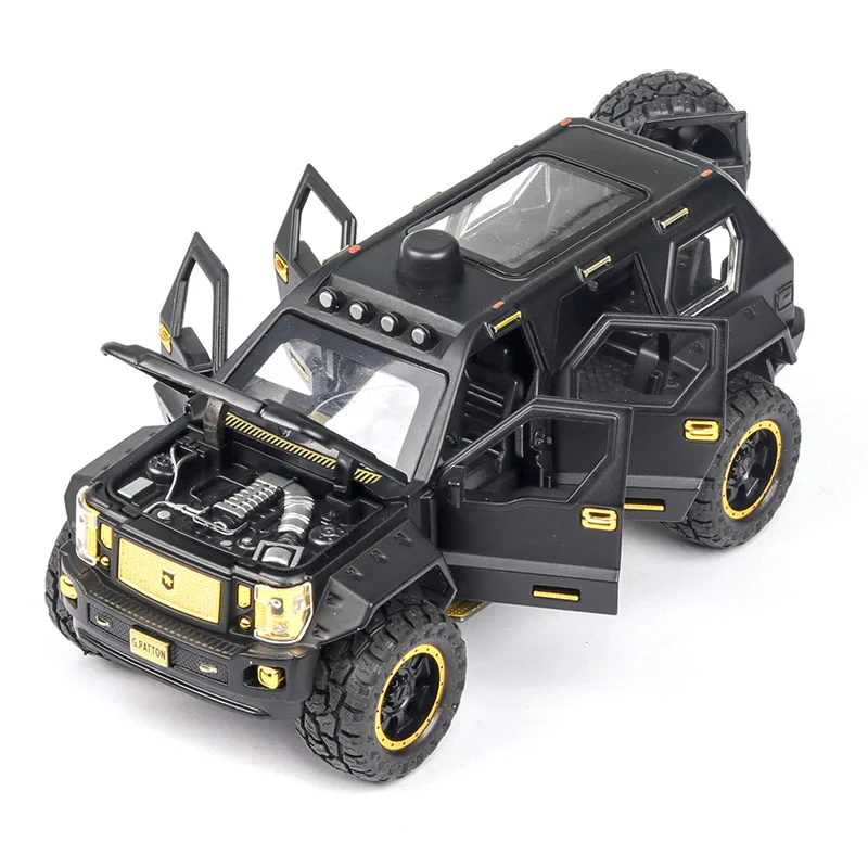 

1:24 G.PATTON USSV Alloy Car Model Diecast Toy Vehicle High Simitation With Light/Sound Cars Toys For Children Kids Xmas Gifts