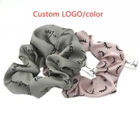 moq 100 pcsdesign 10cm customized satin scrunchies girls silk ponytail holder elastic hair band bracelet wristband