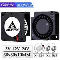 Pieces Gdstime 12V 24V 30x30x10mm Sleeve Dual Ball inch Small Mini Blower Cooling Fan 30mm 10mm 3cm 3010 Printer
