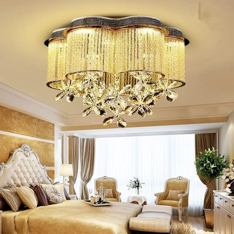 Люстры современная люстра с золотым кристаллом лампа Dia50cm Dia65cm заподлицо LED