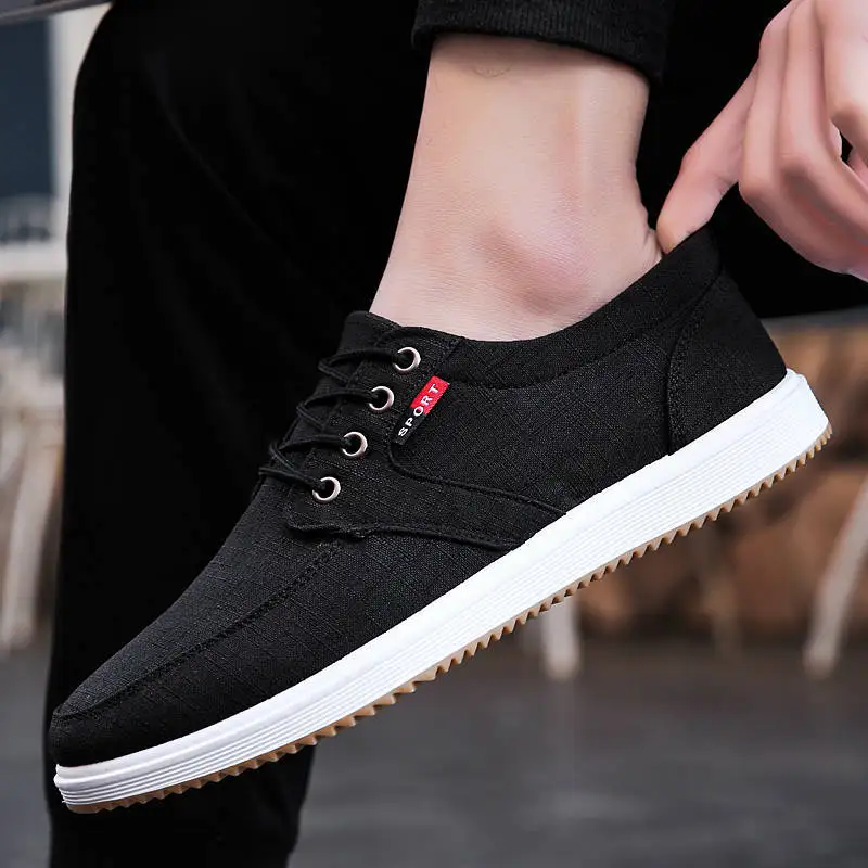 

Canvas Men Vulcanize Shoes Fashion Classic Casual Shoes Men Comfortable Lace Up Flats Male Lightweight Breathable 2020 Mew