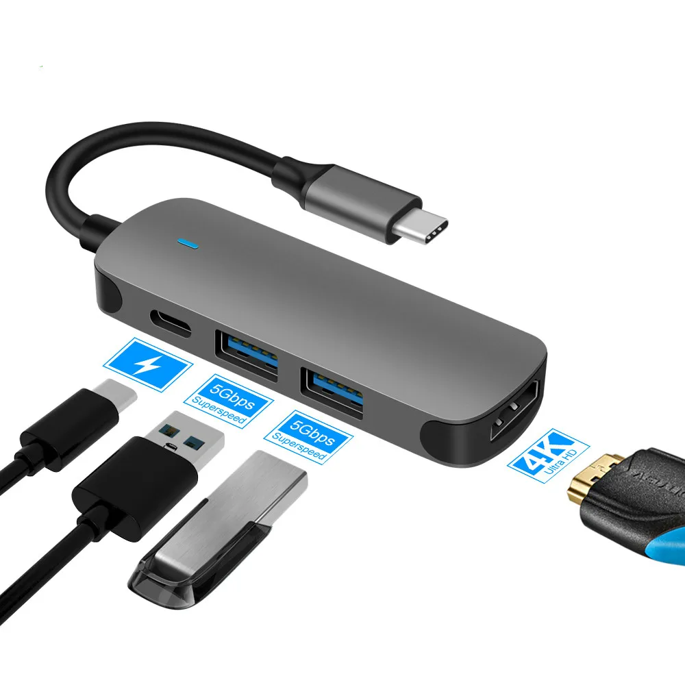 

USB Type C Hub 3,0 USB C 4K HDMI для Apple Macbook iPad Pro 11 2020 Air 4 Huawei Matebook PD зарядное устройство мульти USB C адаптер