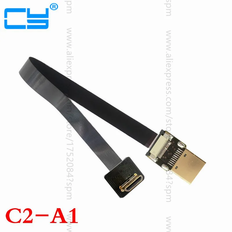 Плоский кабель 90 градусов вниз угловой FPV Mini-hdmi штекер к HDMI-совместимый FPC плоский