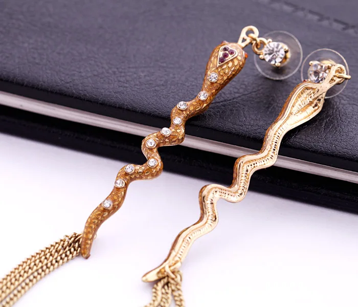 Серьги в виде змеи из витого стекла европейском стиле ювелирные изделия для