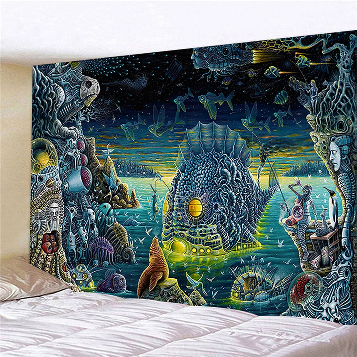 

Wall Tapestry Colorful Floral Print Background Cloth Wall Hanging Carpet Decorative Cloth