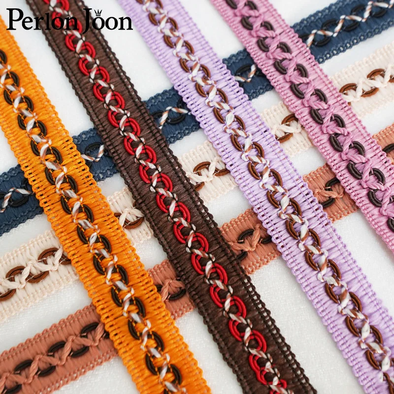 

10 yards 2.1CM multicolor braided decorative webbing trim DIY home accessories curtain pillow dress clothing accessories ZD0418