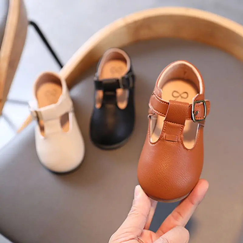 

New Kids Shoes Fashion Leathers Sweet Children Shoes For Girls Toddler Baby Breathable PU Out Bow Shoes 2021
