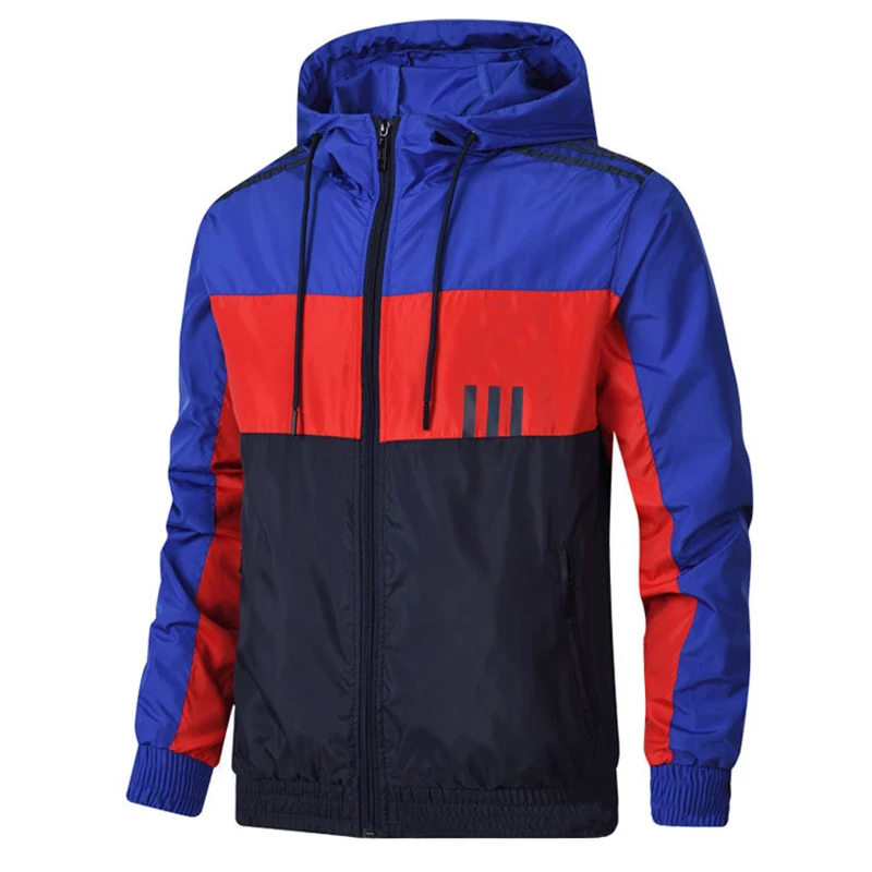 

2021 new men's jacket windbreaker jacket pilot casual hooded spring and autumn patchwork outdoor fashion sports coat