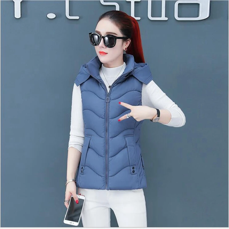 Высококачественный пуховой хлопковый жилет для женщин на осень и зиму женская