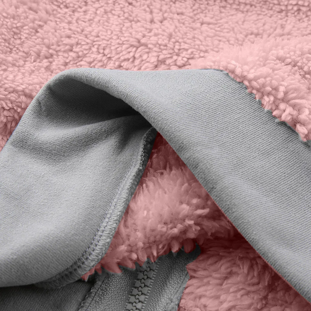 Женская куртка зимняя теплая флисовая с карманами на молнии открытая спереди