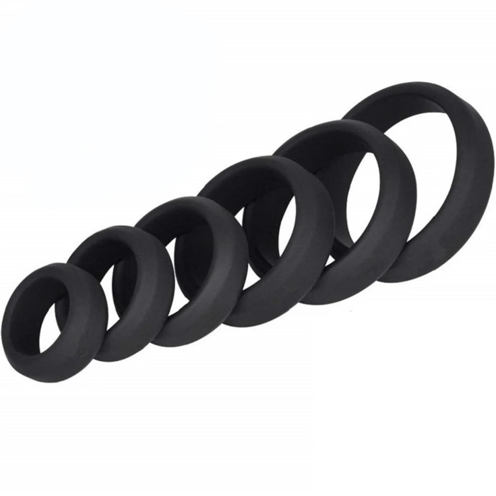 

6 шт./компл. мужское Гипоаллергенное гибкое Спортивное антибактериальное Силиконовое кольцо 6 разных размеров Силиконовое кольцо на палец М...