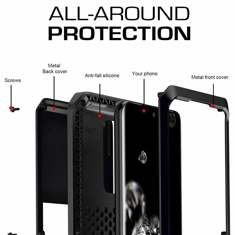 rugged metal shockproof case for samsung galaxy note 20 10 9 8 s22 ultra s21 s20 s10 s9 military grade full body protective case free global shipping