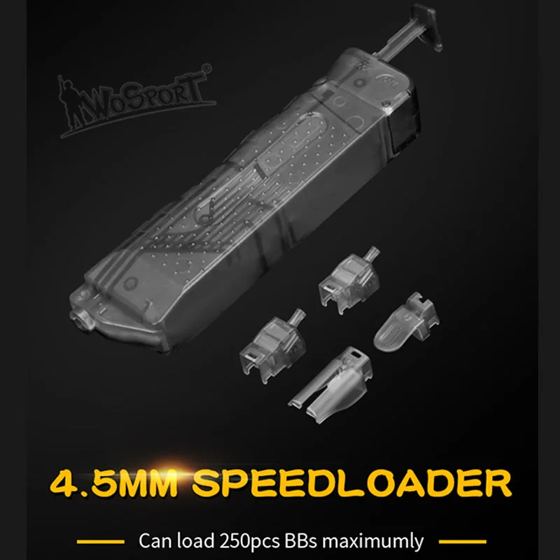 

Tactical Paintball Airsoft Plastic 4.5mm BB Speed loader 250 Rounds BBS Military BB Loader Outdoor Shooting Hunting Accessories