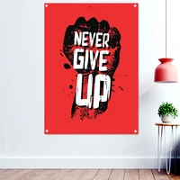 never give up inspiring workout success motivation poster wallpaper banners flag hanging paintings wall art home decoration