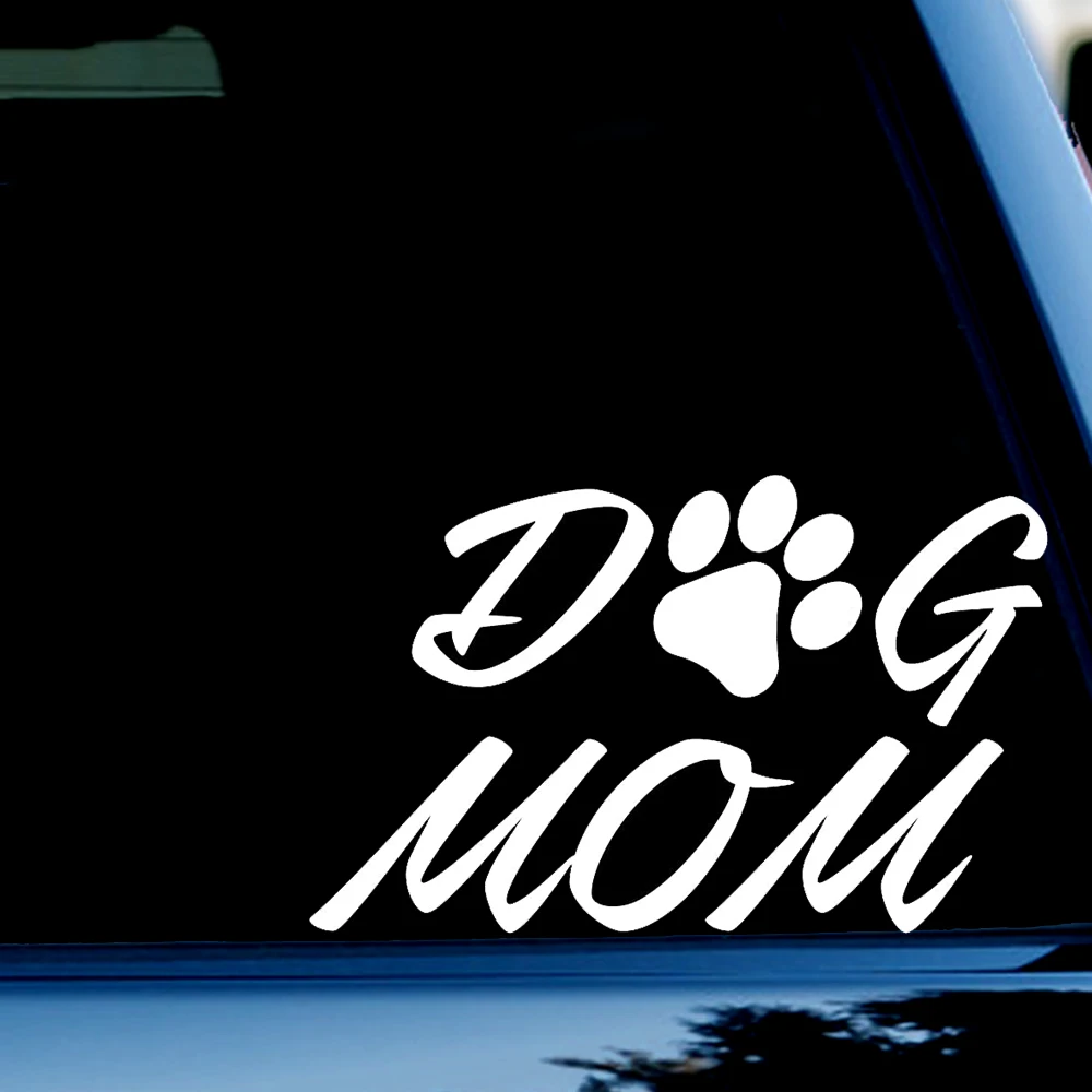 

4 дюйма x 6,4 дюйма, наклейка на бампер с собакой и мамой, наклейка для окон, автомобилей, внедорожников, грузовиков, белая